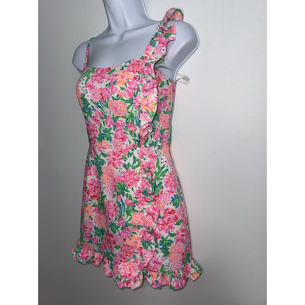Lilly Pulitzer Maetha Romper Faux Skirt That’s What I Herd Floral Women 00 EUC - Picture 2 of 12